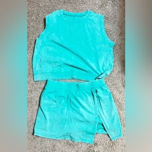 SHEIN Aqua Sleeveless Top and Shorts Set